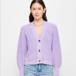 Lavender Button-Up Women's Sweater